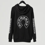 Oversized zip-up hoodie horse shoe